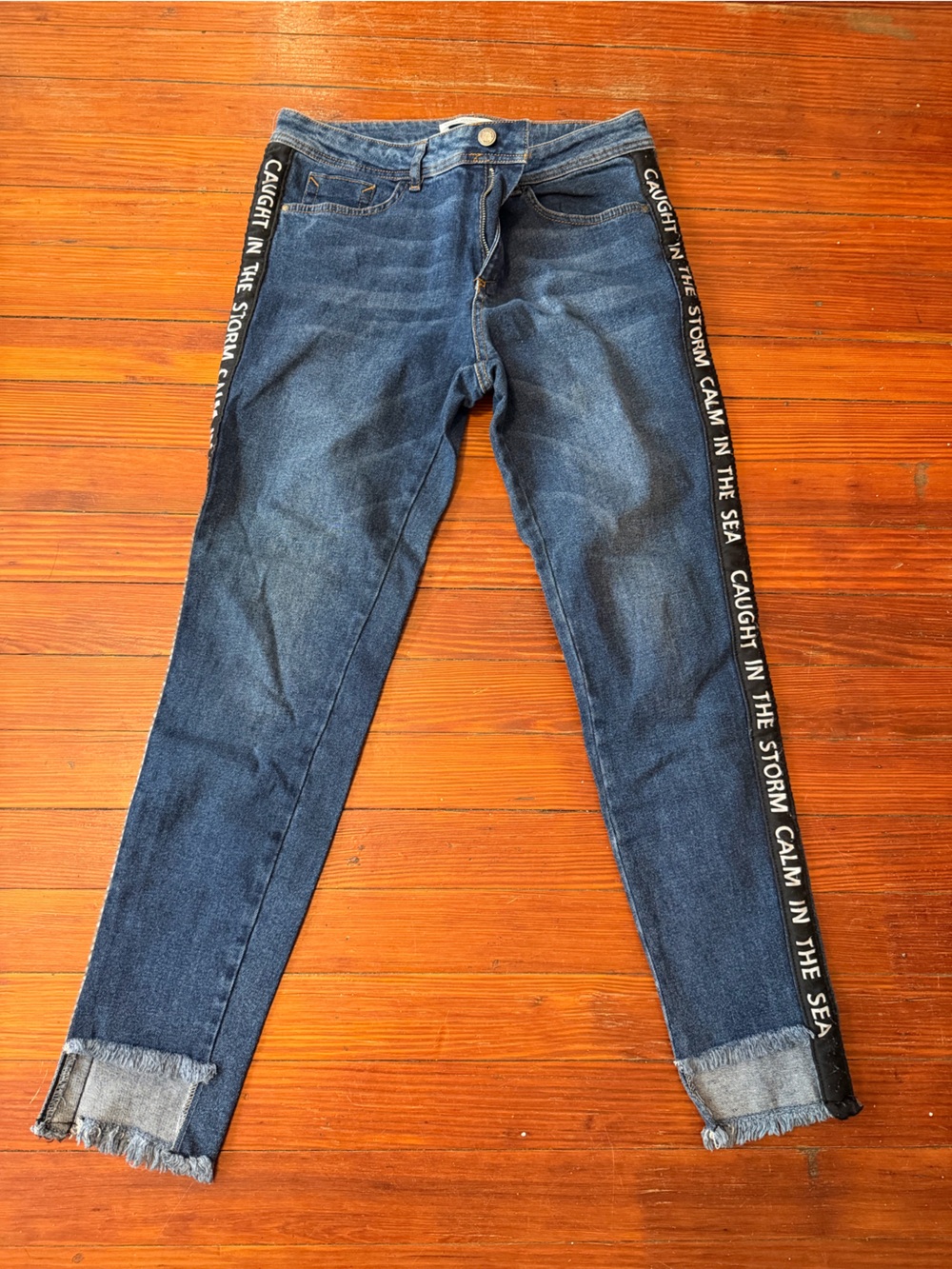 Zara Dark Blue Skinny Jeans with Branded Side Tape